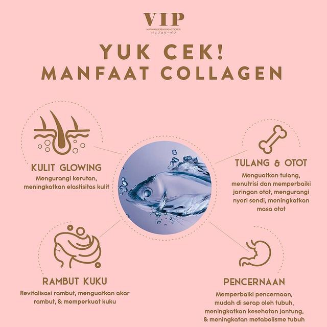 VIP COLLAGEN PAKET SUPER CANTIK drink minuman kolagen perisa strawberry