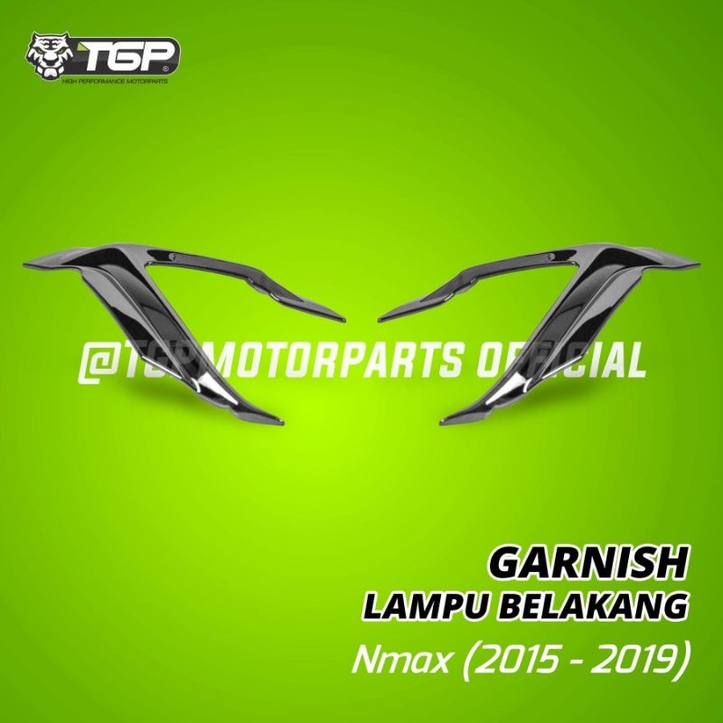 TGP Garnish Lampu Belakang Yamaha Nmax Lama Tahun 2015-2019 - Garnish Variasi Lampu - Black Chrome