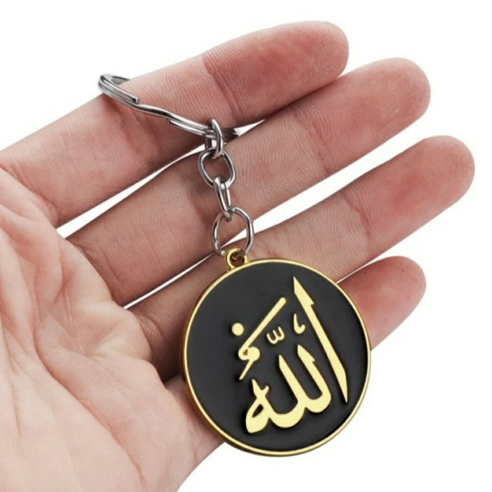 READY Liontin Gold Lafadz Allah Muhammad Gantungan Kunci Aksesoris Kaligrafi