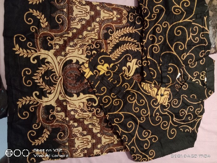 Batik Pria Size M L Xl Xxl  Bswart Batik Hrb026 Kenongo Hem Panjang Padi