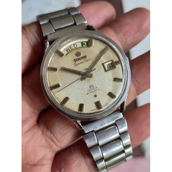Jam Tangan Titoni Space Star President Type Automatic Swiss Vintage 25 Jewels.