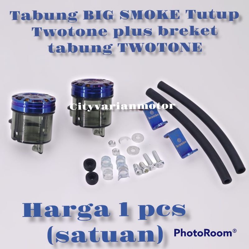 TABUNG MINYAK REM BIG SMOKE TUTUP CNC TWOTONE PLUS BREKET TABUNG CNC TWOTONE 2TONE TABUNG BIG SMOKE TWOTONE