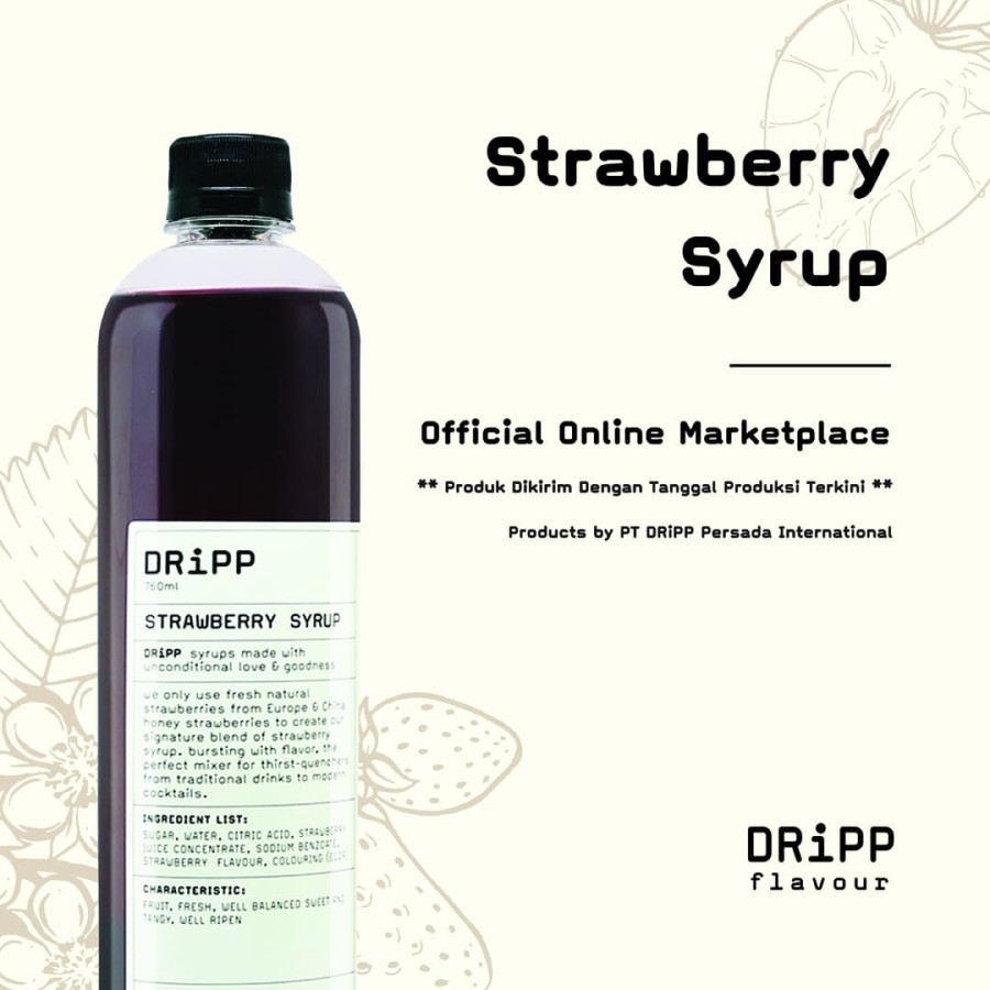 

DRiPP Strawberry Flavor Syrup (Sirup Strawberry)