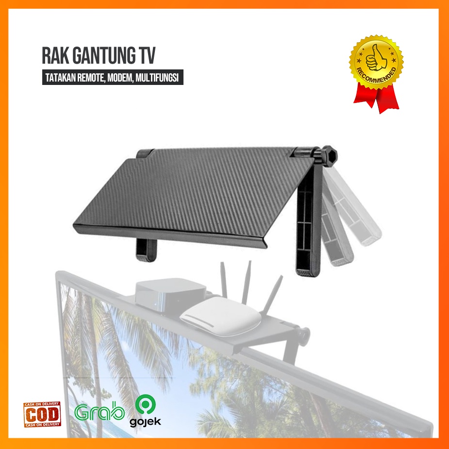 Rak Atas TV Monitor Tatakan remote modem wifi / Rak TV Top Shelf Display