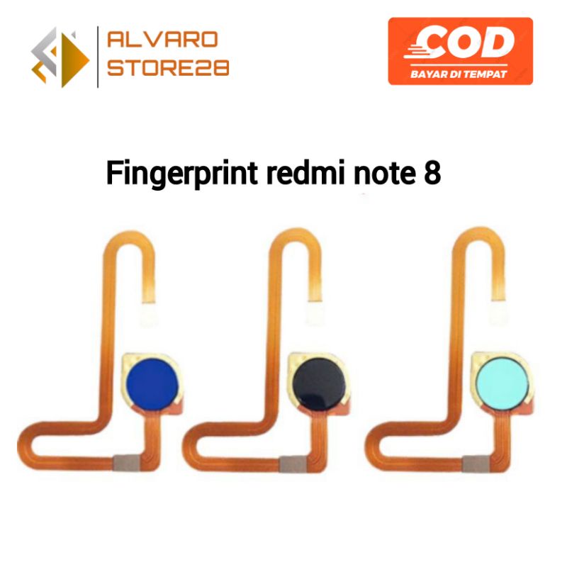 Flexibel Fingerprint Sidik Jari Tombol Home Tengah Xiaomi Redmi Note 8 Original