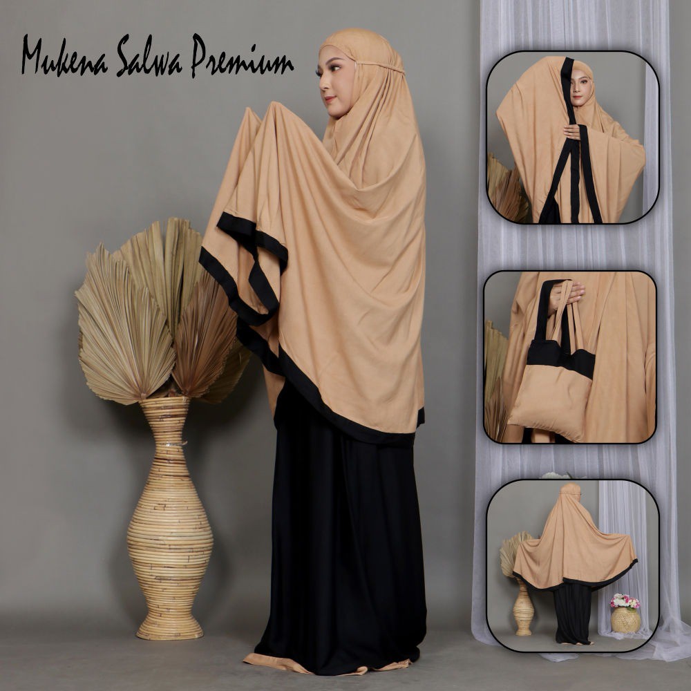 Mukena Bali Salwa Polos Dark Untuk Dewasa Bahan Rayon Premium