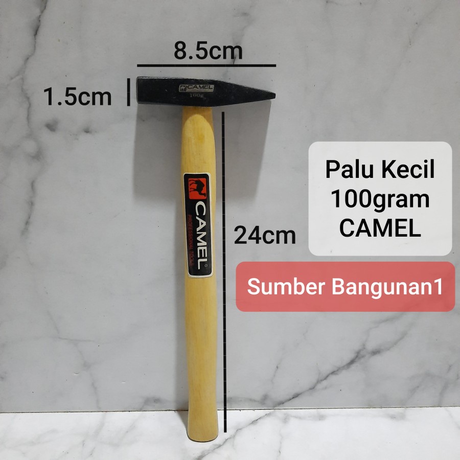 Palu kecil palu kaca gagang kayu size 100gram CAMEL