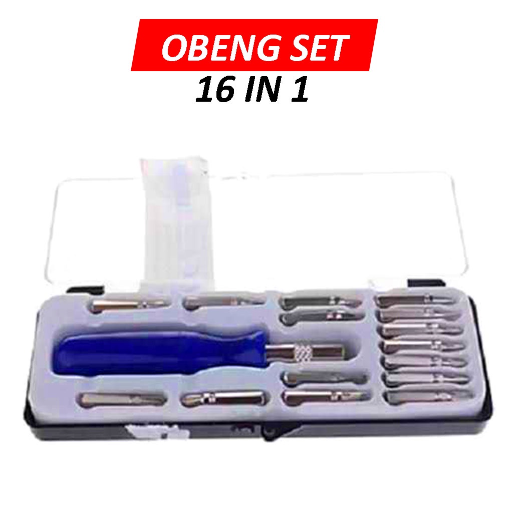 Obeng HP Set 16in1 / Obeng Service HP TV Radio Tool Kit / Obeng Set Alat Reparasi Multifungsi 16in1