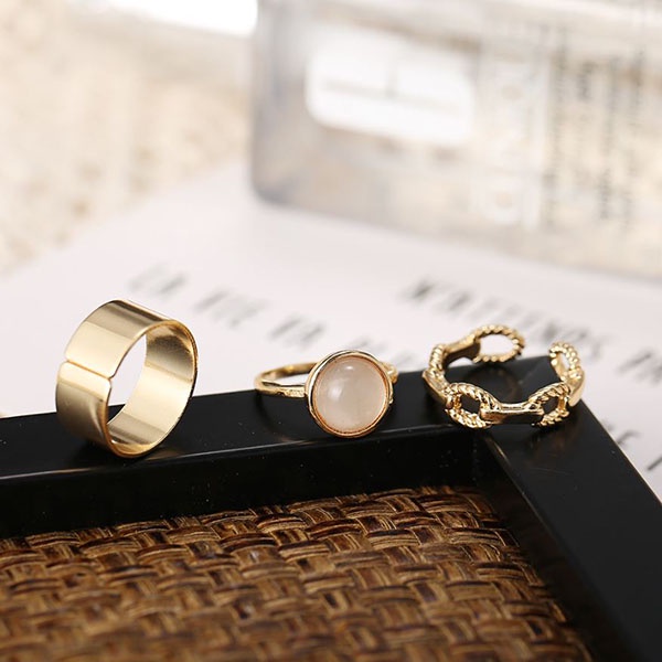 cincin set 3pcs simple retro set rings jci077 (1H4)