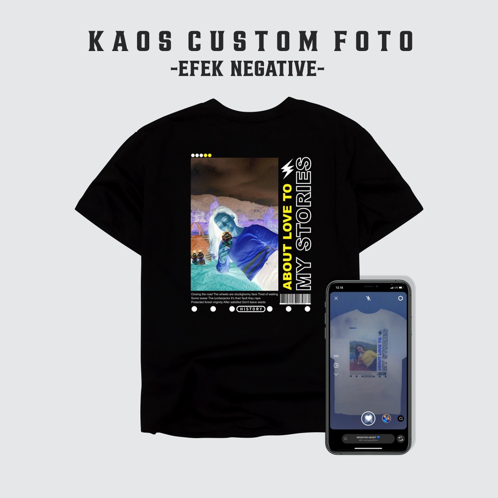 KAOS CUSTOM NEGATIVE EFFECT SCANNER | KAOS CUSTOM SATUAN STREETWEAR BUCIN | DTF SATUAN HARGA TERMURAH | COMBED 30S SIZE S -XXL