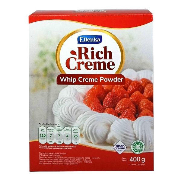 

Ellenka Rich Creme Whip Cream Powder 400gr – Whipping Krim Bubuk