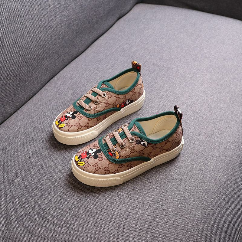 SEPATU ANAK GUCCI MICKEY LIST HIJAU/SEPATU ANAK FLAT GUCCI MICKEY