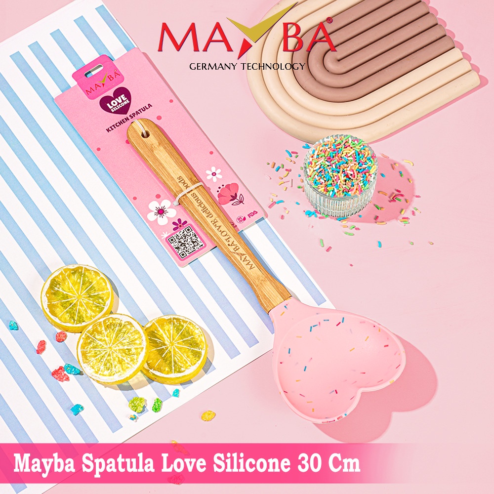 SPATULA LOVE SILIKON MAYBA Shovel silicon - sendok masak silicone high quality