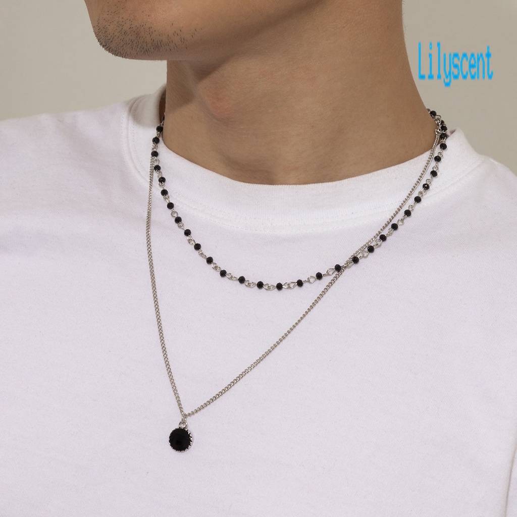 Kalung Manik-Manik Model Double Layered Untuk Pria