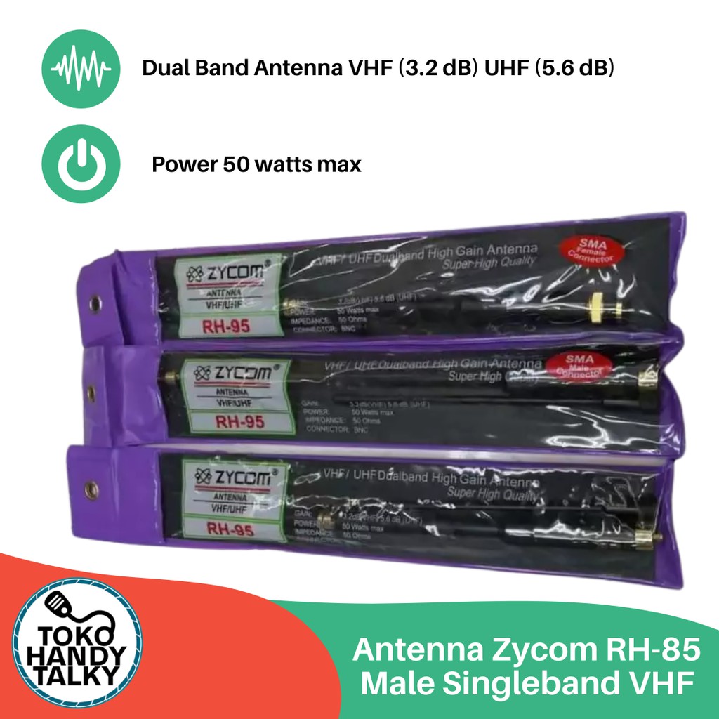 ANTENNA HANDY TALKY TARIK ZYCOM RH-95 BNC / MALE / FEMALE NEW