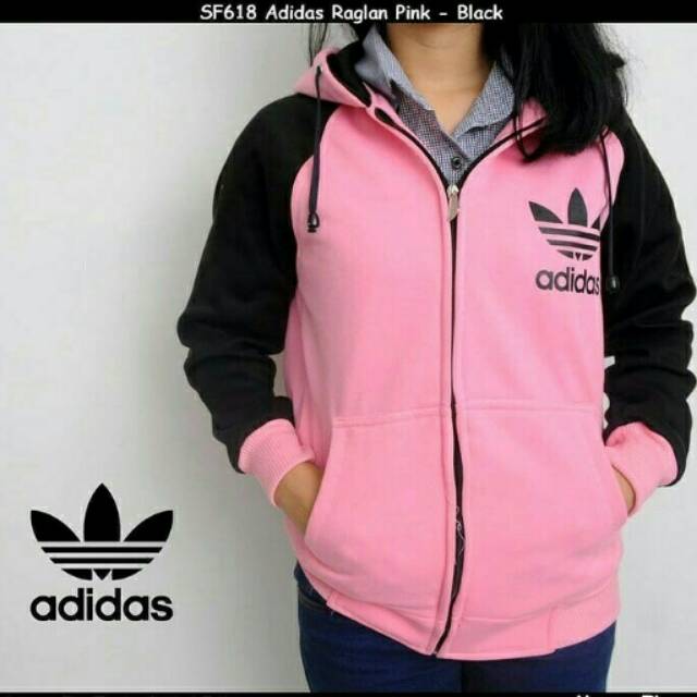 Jaket adidas raglan pink
