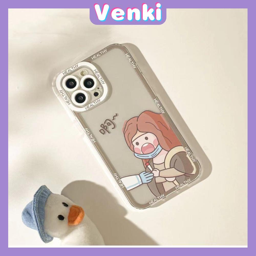 iPhone Case Silicone Soft Case Clear Case Square Edge Shockproof Protection Camera Cartoon Comic Cute Compatible For iPhone 11 iPhone 13 Pro Max iPhone 12 Pro Max iPhone 7 Plus xr