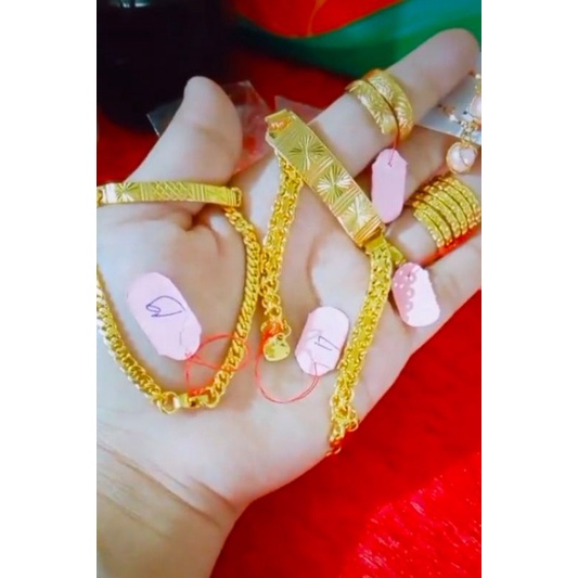 gelang plat  lapis emas 24k murni