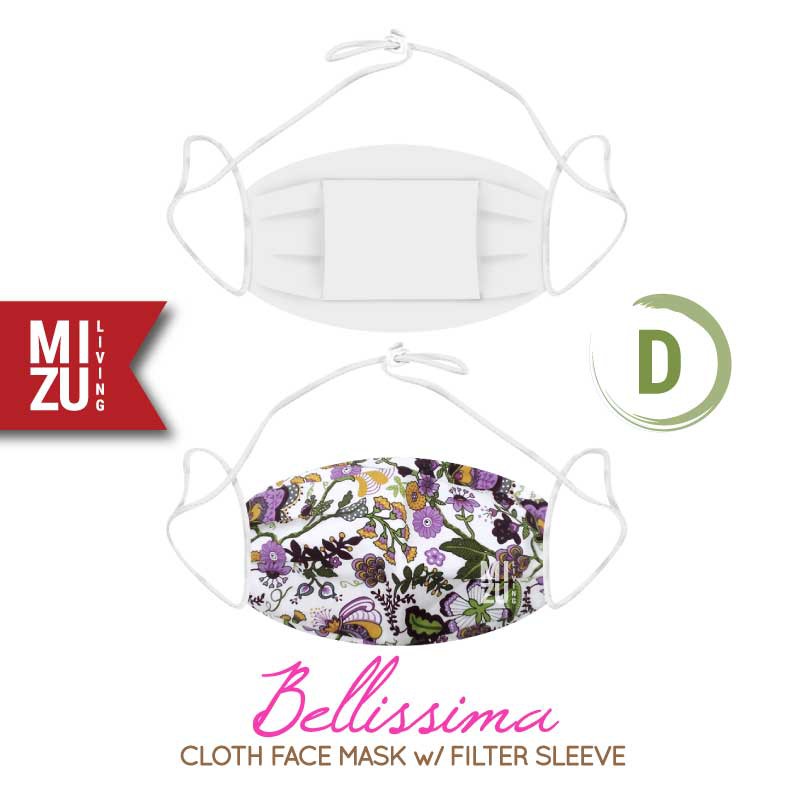 [SALE] MIZU BELLISSIMA Cloth Face Mask Masker Kain Corak Bunga 3Ply Sarung Filter NON-MEDIS REUSABLE-D