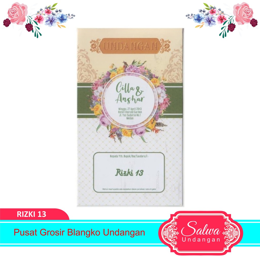 Blangko Undangan Rizki 13 Harga Murah