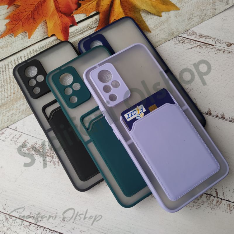 Card Case Vivo V21 ( V2066 , V2108 ) / Vivo V21 5G ( V2050 ) Case Slot Kartu Protection Camera