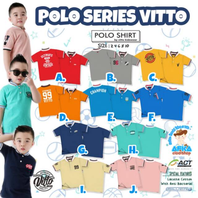 Afka Clodishop   Polo Series Vitto  Kidswear  2 10 Tahun 