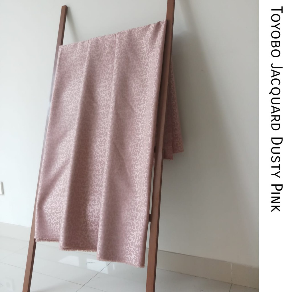 LAST STOCK Kain Meteran Katun Toyobo Jacquard Dusty Pink (0.5M)