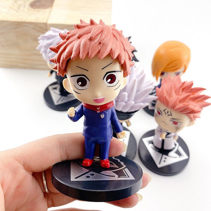 Set Figure Pajangan Jujutsu Kaisen Itadori Yuji / Gojo Satoru 6pcs