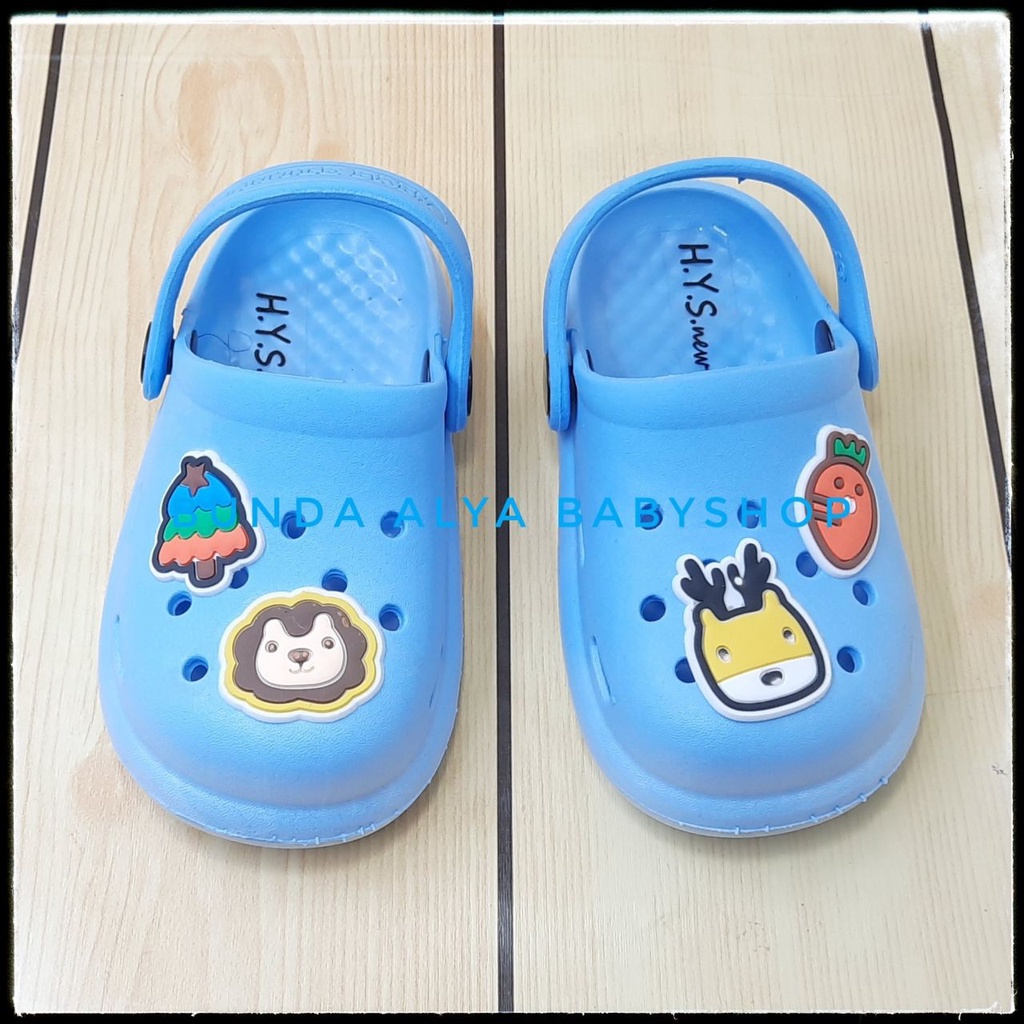 Sendal Anak Laki Laki Umur 3 4 5 Tahun BIRU Karet Elastis - Sepatu Sandal Anak Cowok Elastis Motif Lucu Karet Anti Licin Size 26 - 35 Sendal Anak Karet Sendal Anak Elastis BLUE