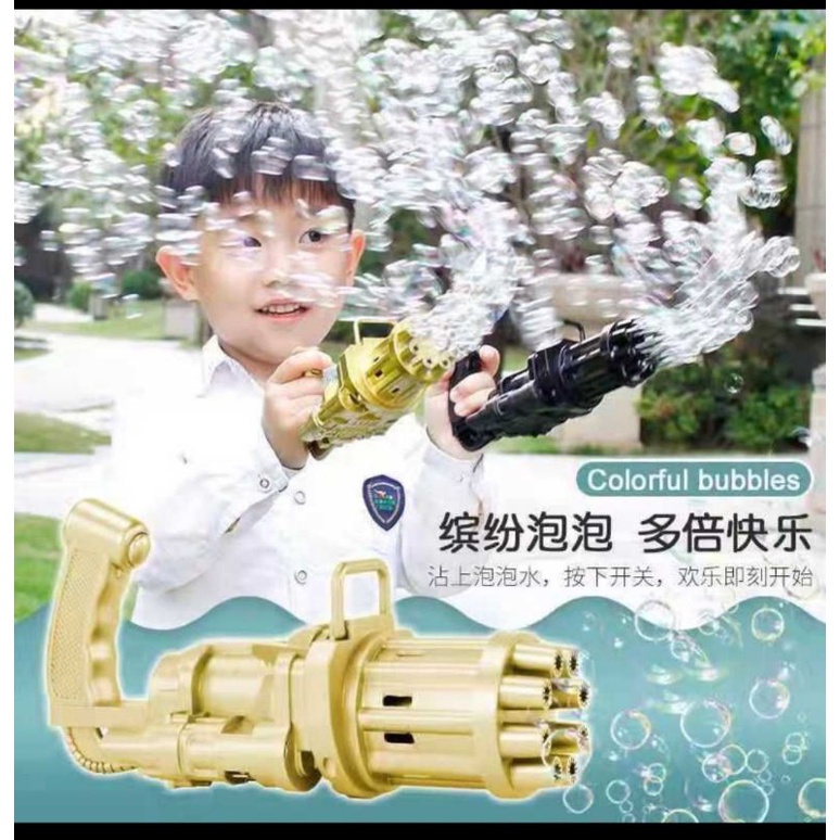 MAINAN BUBBLE GUN TEMBAKAN  ANAK2 GELEMBUNG / ELEKTRIK TREND TIKTOK