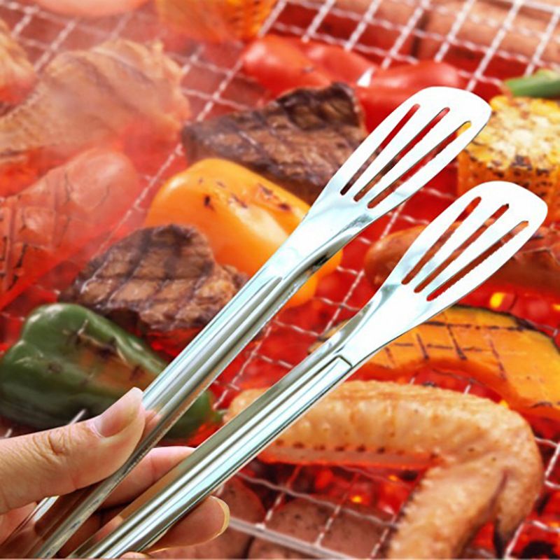 BBS Penjepit Capit Jepit Makanan Kue Gorengan Panggangan Grill BBQ Stainless Steel Bahan Tebal Premium