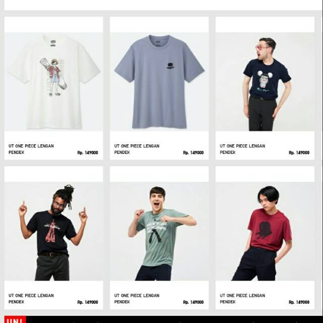 NEW RELEASE kaos Pria Uniqlo x one piece