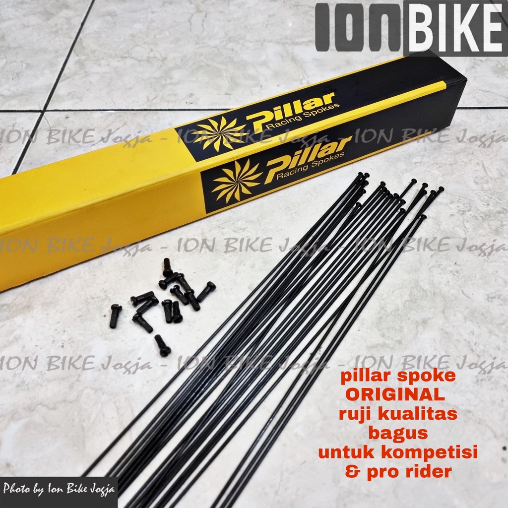 Ruji Stainless Pillar 286 mm Straight Pull Triple Butted - Spoke Sepeda 28.6 Untuk 29 700 Jari Jari 