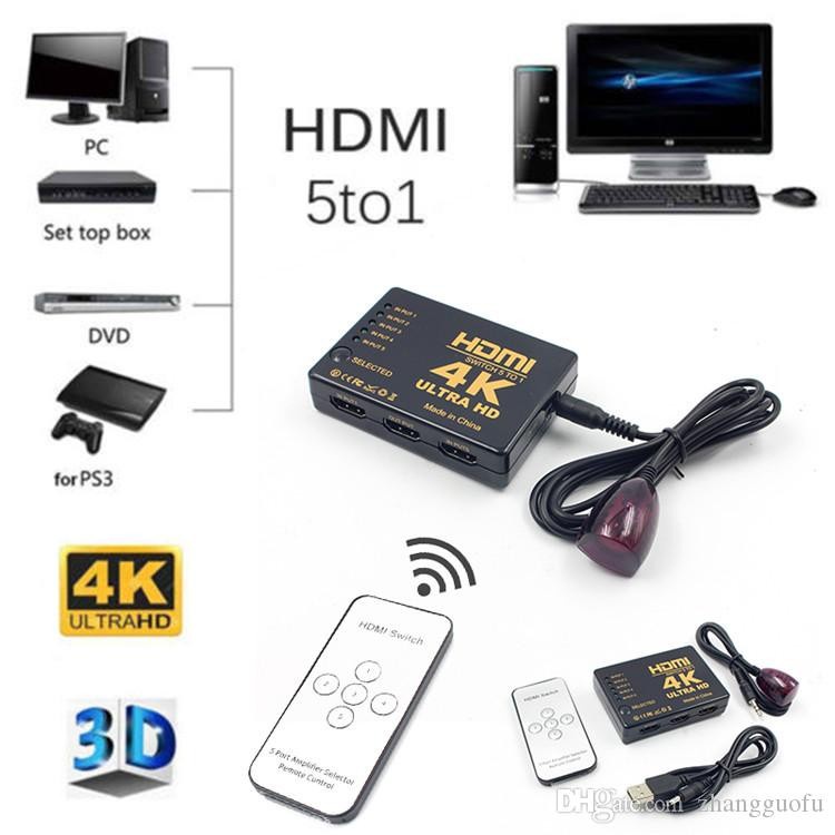 HDTV SWITCH 5 PORT SUPPORT 4K ULTRA HD WITH REMOTE / HDTV SWITCHER 5PORT