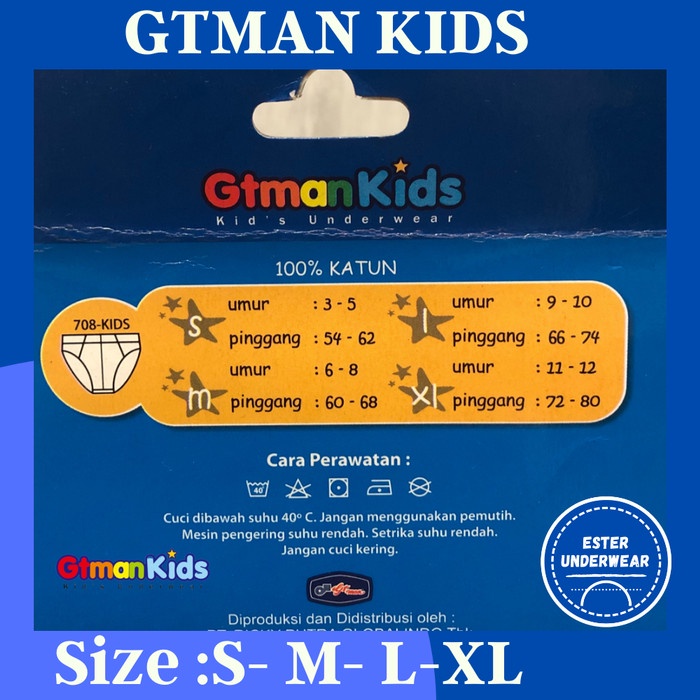 Celana Dalam Anak GTMAN 708 KIDS ISI 3 PCS