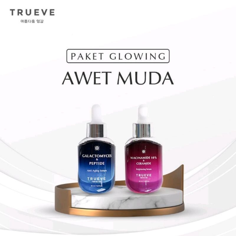 Trueve PAKET GLOWING AWET MUDA (NIACINAMIDE &amp; GALACTOMYCES) SERUM