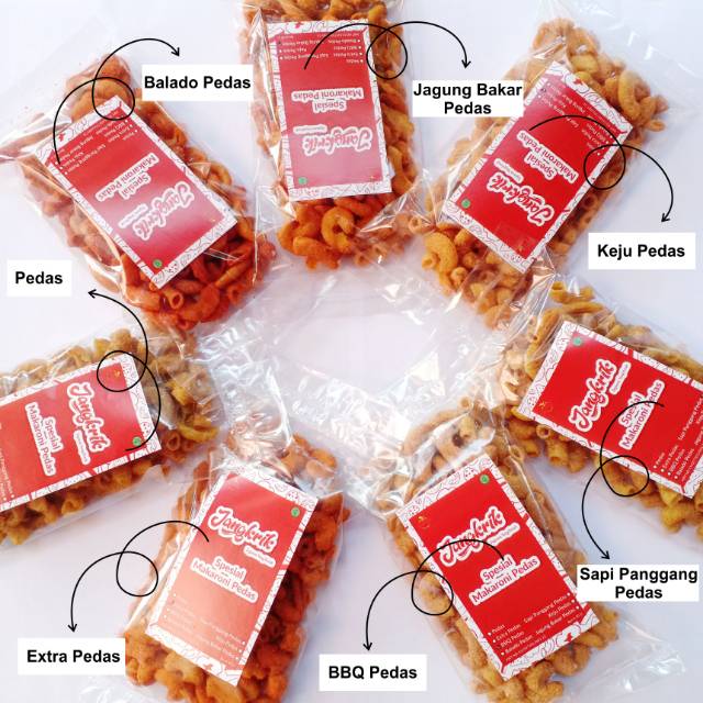 Makaroni Pedas &amp; Mie Lidi Pedas Spesial / Pedes Murah Jangkrik