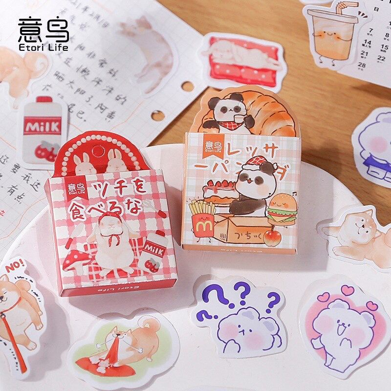 

(United88) 45pcs sticker diy esthethic rabbit milk decor for laptop / jurnal / diary / scrapbook termurah rabbit milk