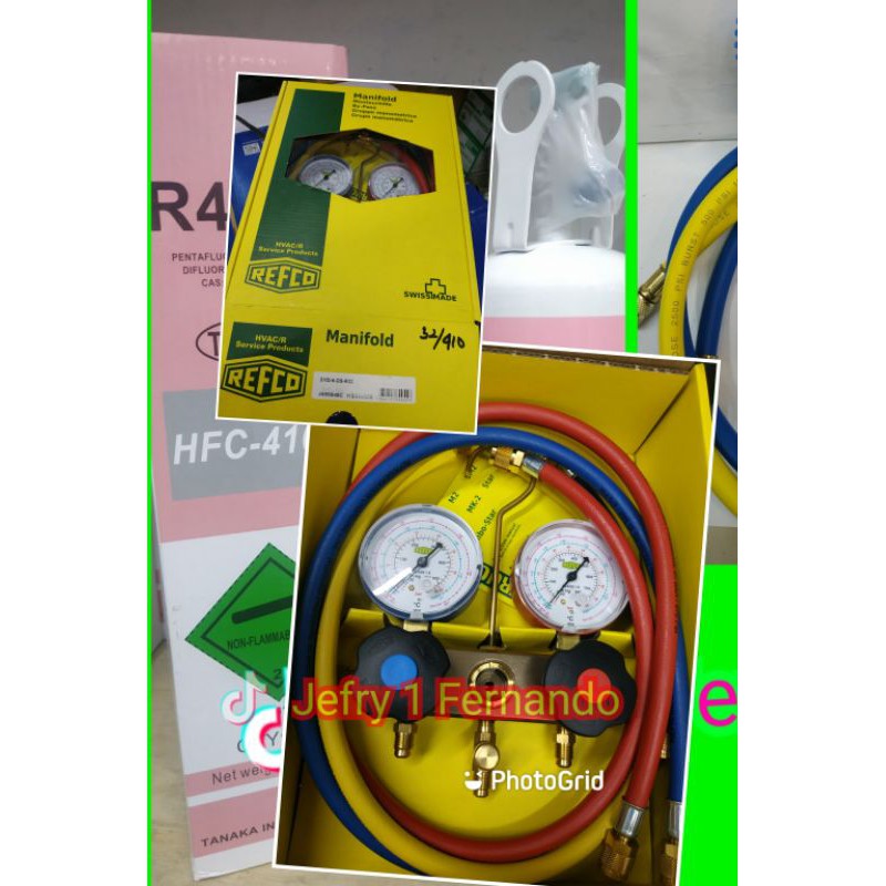 TESTING MANIFOLD DOUBLE AC R410A R32 R22 R134A REFCO SELANG ANALIZER