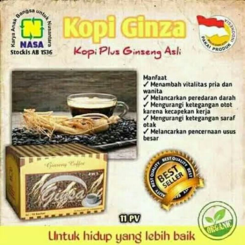 

KOPI GINSENG NASA ( KOPI HERBAL AMAN UNTUK LAMBUNG )