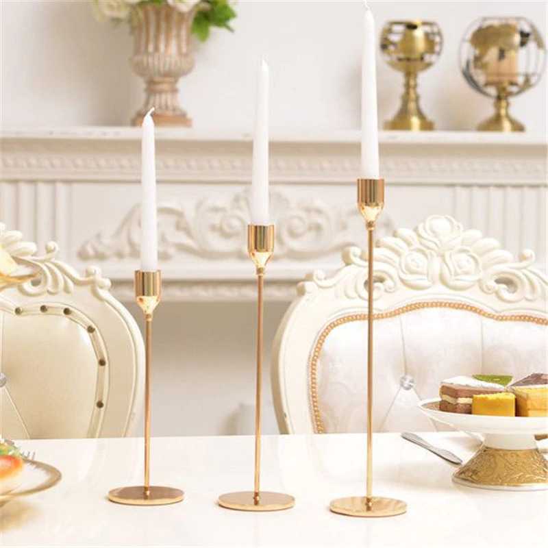 Holder Lilin Candle Romantic Dinner Decoration 3 PCS Tempat Aksesoris Lilin Material Besi Mewah ELegan Berkualitas