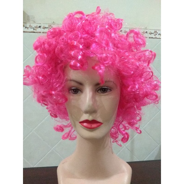 wig rambut kribo warna warni badut