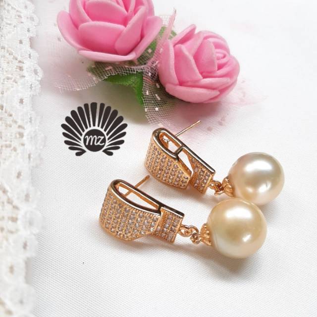 Anting/ Giwang Mutiara Air Laut/ Mutiara Lombok