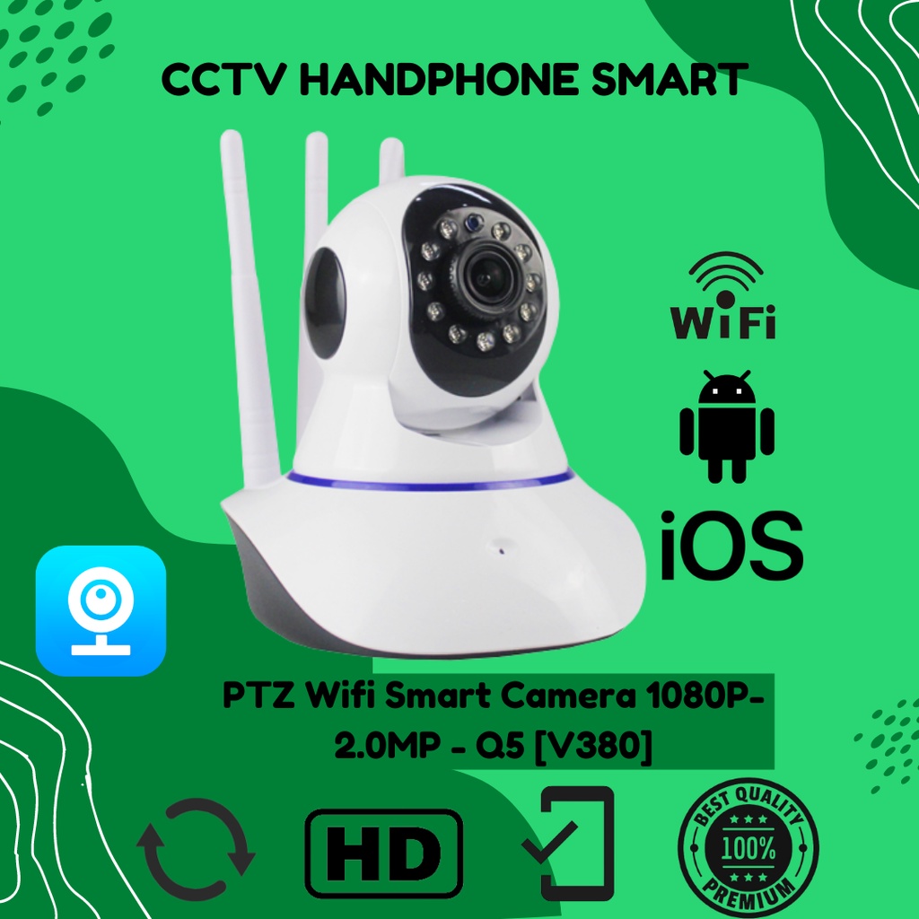 PROMO KAMERA CCTV PTZ Wifi Smart Camera 1080P-2.0MP - Q5 [V380] KlikVape Bandung Grab/Gosend Bisa