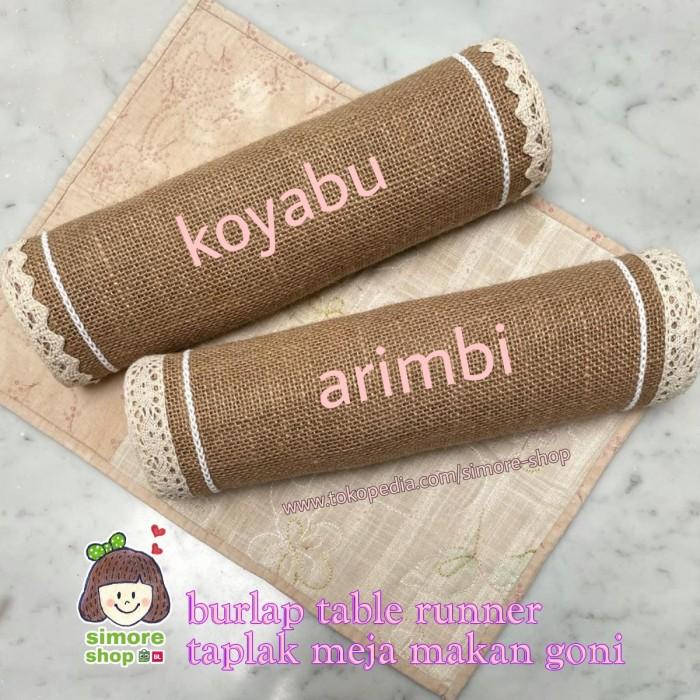 Taplak Meja Makan Goni Burlap Table Runner
