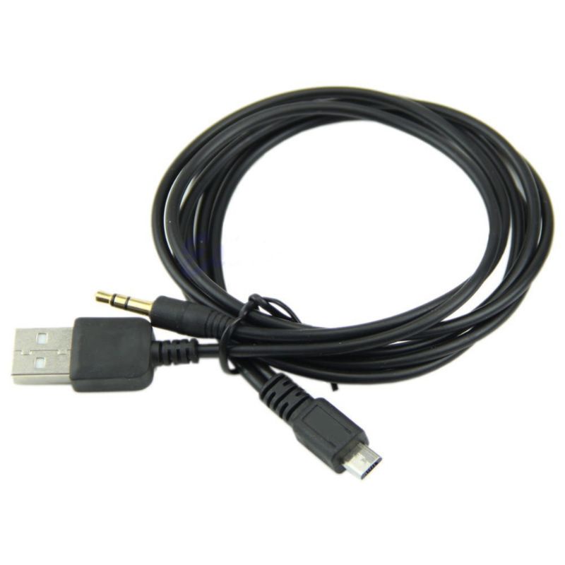 Kabel Soundcard V8 Multifungsi / Kabel Aux 3.5mm ke Micro USB + USB Male - V835 - Black