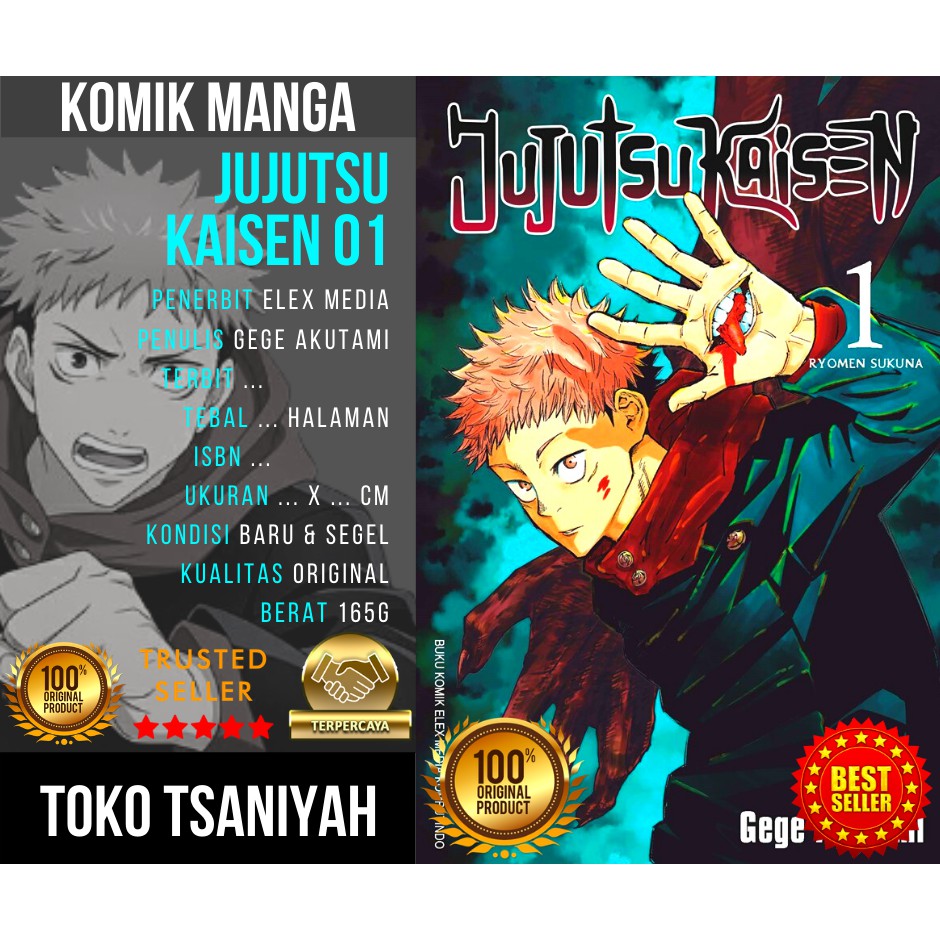 Buku Komik Hantu Jujutsu Kaisen 01 Gege Akutami Komik Horor Komik Fantasi Komik Action Adventure