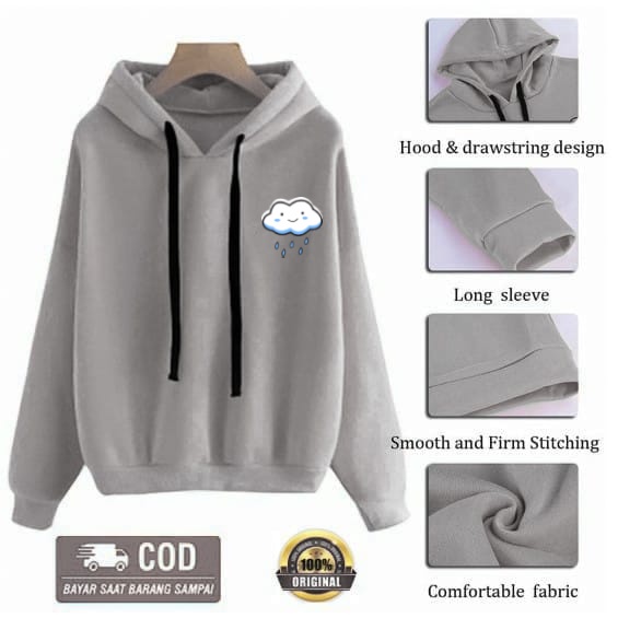 hodie anak tanggung Dewasa terbaru simple cloud Sablon