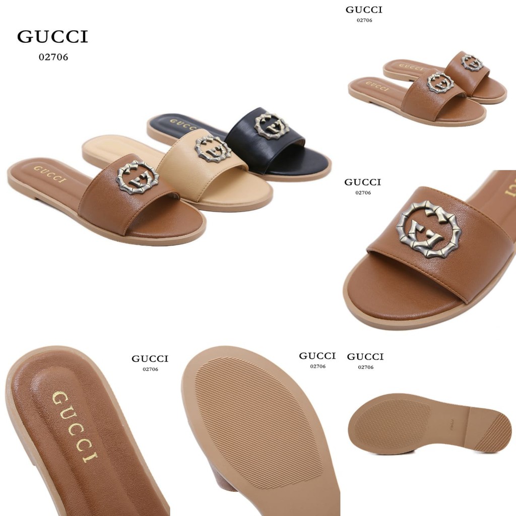 SANDAL SLIPPER FLIPFLOP KULIT HALUS #02706#