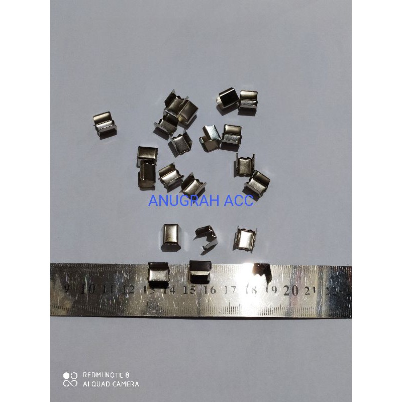 klep jepit tali model kotak diameter L 8mm X P 1cm x T 9mm
